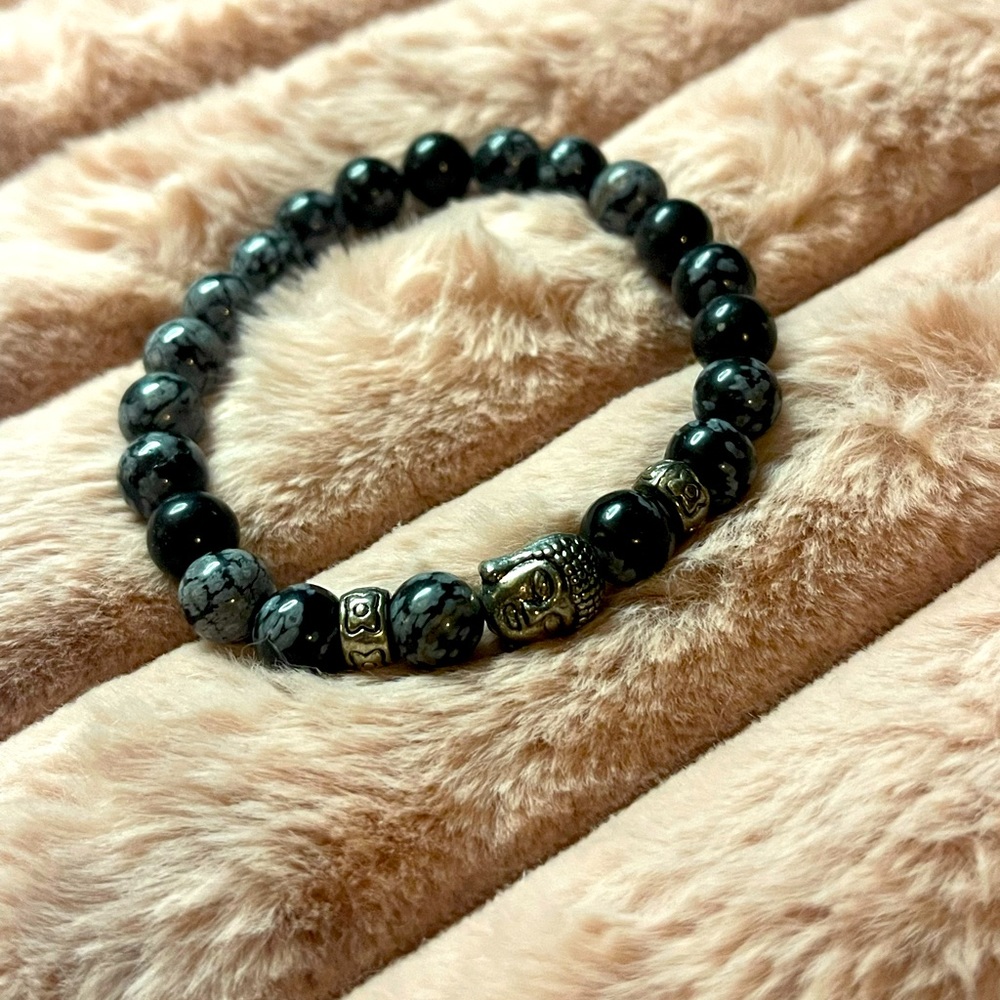 Tibetan monk head gem unisex bracelet
